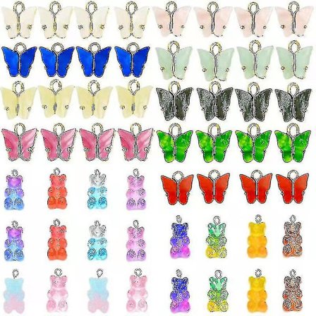 Gummy Resin Bjørn Charms Smykker Hengerøreringer - Størrelse, Farge: Bjørn, 25 stk