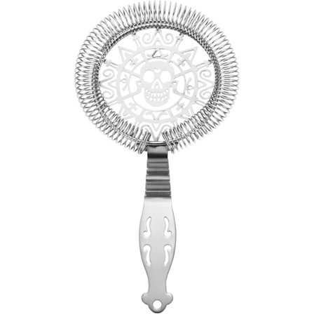 Cocktail sil med fjær i rustfritt stål, hodeskalle Martini drink sil