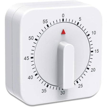 Kök Timer, 60 Minuter/1 Timme Nedräkningslarm Påminnelse Ägg Timer Vit Fyrkantig Uppdragbar Mekanisk Timer för Bakning Kokande Ägg Kokare Lärare