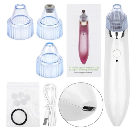 Bærbar hudormfjerner porevakuum 4 prober for ansiktsrens USB for