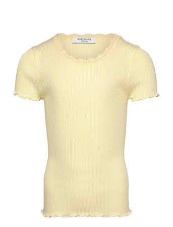 Rkbalta Modal Ss Lace T-Shirt Yellow Rosemunde Kids
