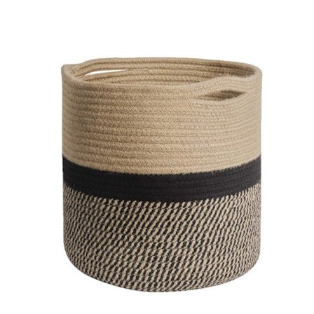 Plante Kurv med Foring, 20cm Stof Blomster Indendørs Plantepotter Jute Bomuld