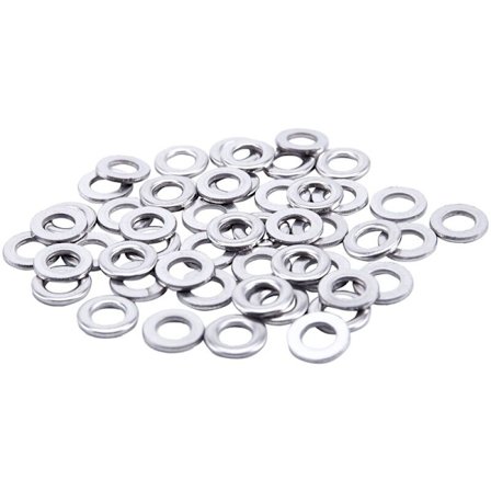 Metallskive 6 mm x 18 mm x 1 mm 50 stk sølv