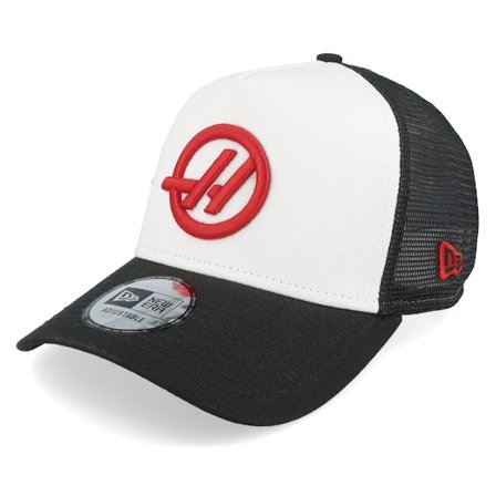 New Era - Motor Black trucker Czapka Z Daszkiem - Haas Haas F1 C/O White/Black A-frame Trucker @ Hatstore