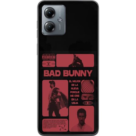 Kompatibelt Mobildeksel til Motorola Moto G14 Bad Bunny NFL-inspirert skjoldlogo med amerikansk fotball og stjerner