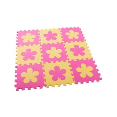 9 stk. Baby Play Puzzle Matte Blomsterform EVA Skum Pad Inter Interlocking Matte Barn Lekematte Krypende Matte Aktivitetsgulvmatte