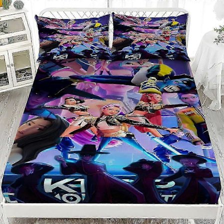 Nytt Demon Hunters Sängset Demon Hunters Dra-på-lakan Set 2025