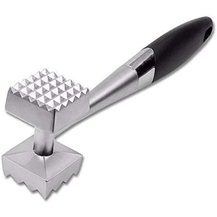 Praktisk Kjøttmørnerhammer for Biff, Kylling, Fisk, Svin, Dobbeltsidig, Tung Metall Kjøttmørner Klubbe [Energiklasse A+]