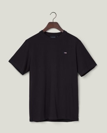 Lexington Klassisk T-shirt med logo i økologisk bomuld, sort