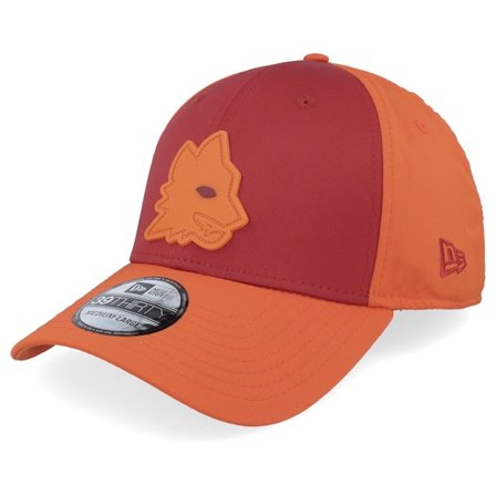 New Era - Football Oransje flexfit Caps - AS Roma Rubber Wolf 39THIRTY Red/Orange Flexfit @ Hatstore