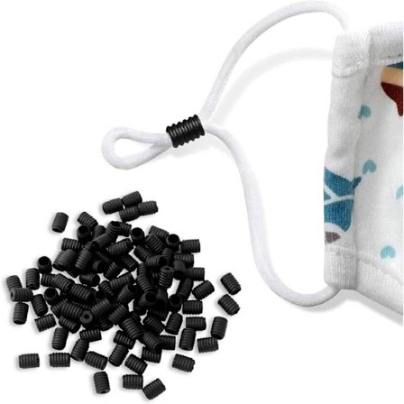 100-pack sladdlås för mask, elastisk justerare silikon sladdstopp