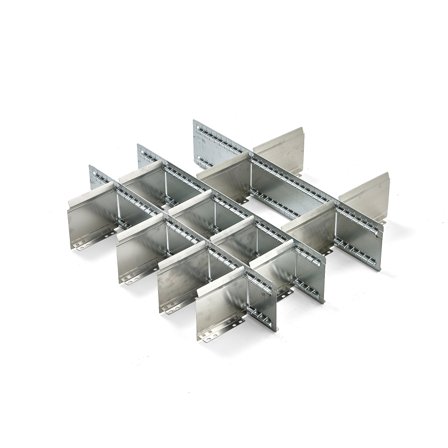 Schubladeneinsatz, für Höhe 150/175 mm, 16 Fächer, Metall
