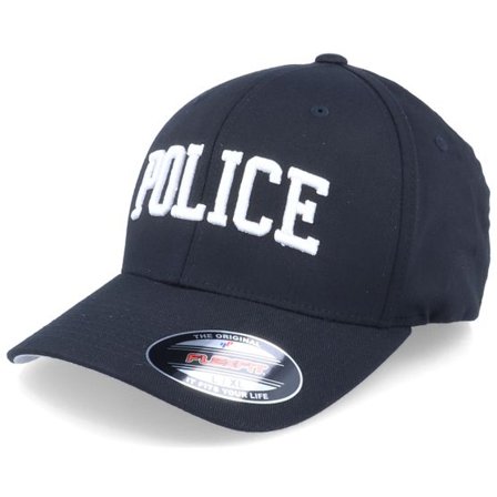 Iconic - Svart flexfit Keps - Police 3D Black Flexfit @ Hatstore