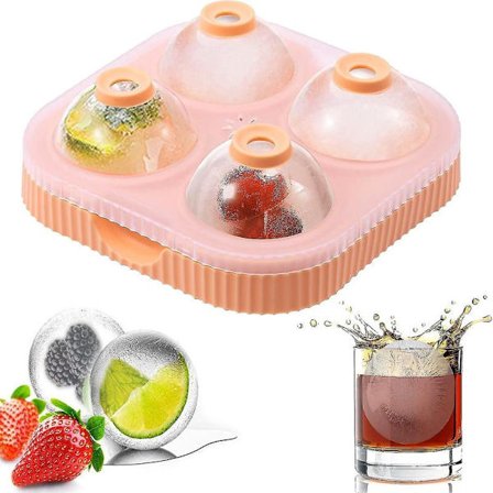 Silikonform för isbitar, stor 6,5 cm rund isbitsform för cocktails, whisky, vin, frukt, fruktpuré, glass och iste. SXQ