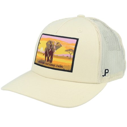 Jim Pilleus - Béžová trucker Kšiltovka - Kruger National Park Sand A-Frame Trucker @ Hatstore