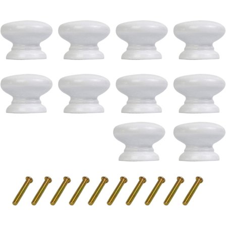 10 stk skuffeknapp håndtak hvit tre skap knotter for hjemmekontor kjøkken skap skuff kommode DIY