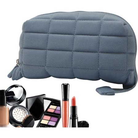 Rutig Kosmetiktaske Rejse Toilet Taske - Sød Fluffy Rejse Kosmetiktaske Toilet Taske Blød Plys Makeup Taske til Kvinder Piger