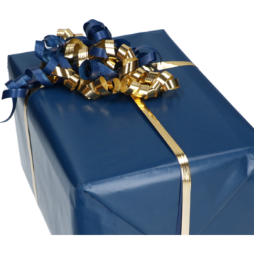 Gavepapir dobbeltsidig blå/rus