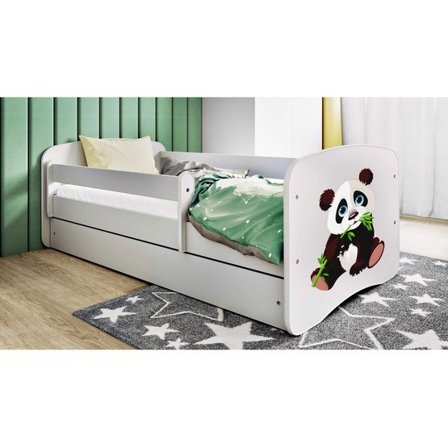 Kocot Kids Barnsäng - Babydreams Vit Med Låda Och Madrass - Panda 2 180x80 Cm - Litenleker