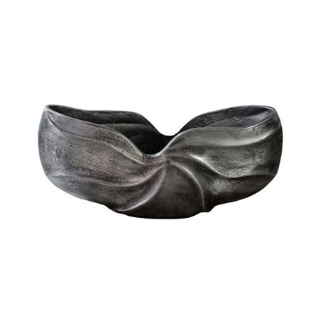 Sølvfarvet aluminiumsvase, 39x9x19 cm, antik finish