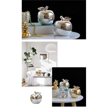 Kunstig æbledekoration 1 stk. æblekeramikornament Kunstig til miniaturedekoration Borddekoration Kunstig æbledekoration