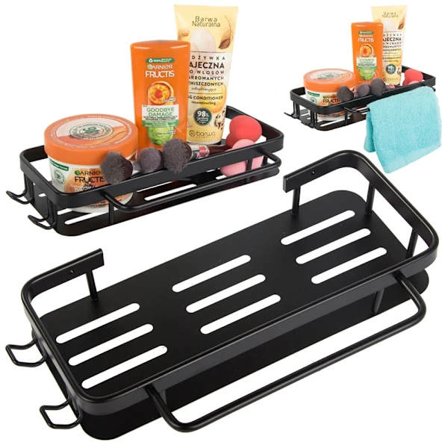 Badrumshylla badrumshängare loft kök hängande metall svart [CO]