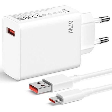 Hurtigoplader 67W - E.F.Connection - USB-C Kabel 1M - til Redmi 15c 14c 13c 10c Note 12 Note 13 13pro Plus Note 14