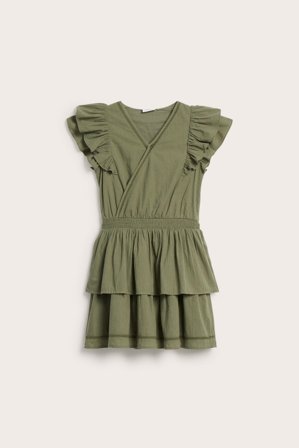 Kappahl | Volangklänning Mörkgrön 140 | Mörkgrön