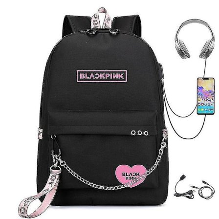 Blackpink Backpack Usb Rechargeable Backpack Student School Bag- Ssxjv