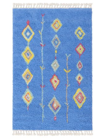 Nanna 140X200 Klein Blau/Mehrfarbig Teppich