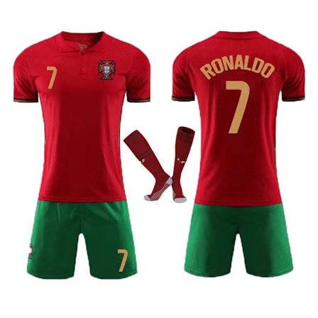 Portugal Hjemmebanetrøje Nr. 7 Fodboldtrøjesæt til Voksne og Børn22