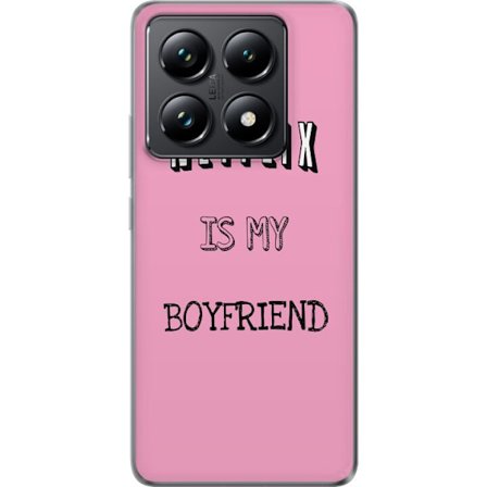 Kompatibelt Mobilskal till Xiaomi Xiaomi 14T Pro Minimalistiskt typografiskt motiv med texten Netflix Is My Boyfriend på rosa bakgrund, lekfull humor