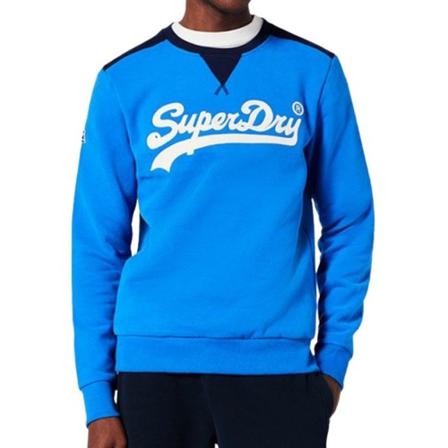 Superdry, Long sleeve T-shirt Vintage Vl College Crew Niebieski, Mężczyzna, Rozmiar: M