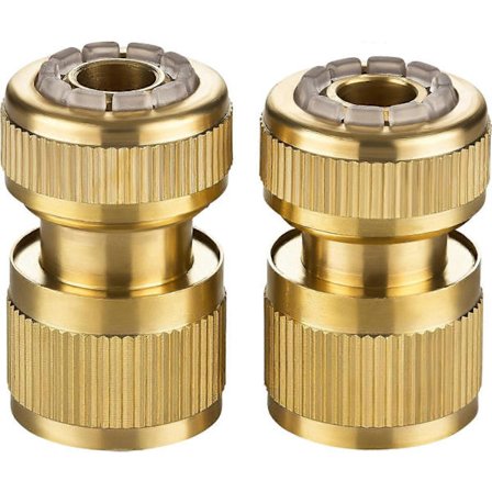 Sett med 2 messing hageslangekoblinger/koblinger 12 mm 1/2 - Aqua Stop-funksjon JHW