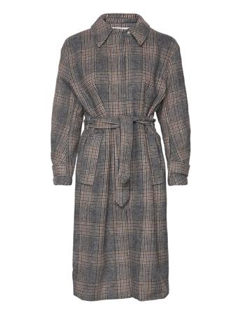 Srmya Wool Trenchcoat Outerwear Coats Winter Coats Grey Soft Rebels