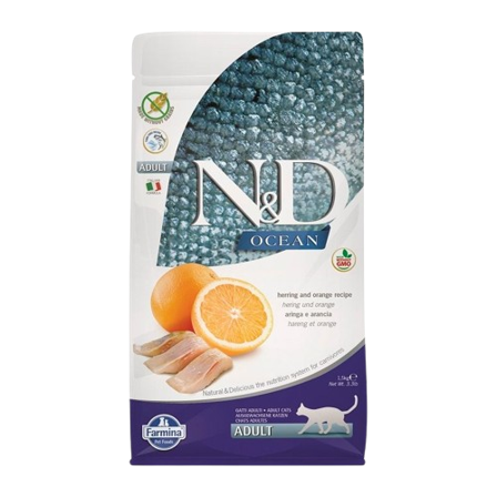 Farmina - Cat N&D Ocean Herring & Orange Adult 5 kg - Katt - Kattefôr & kattemat - Tørrfôr for katt - ZOO.no