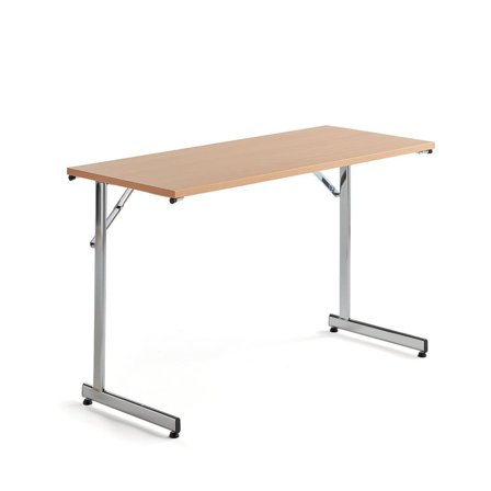 Office folding table CLAIRE, 1200x500x720 mm, beech, chrome