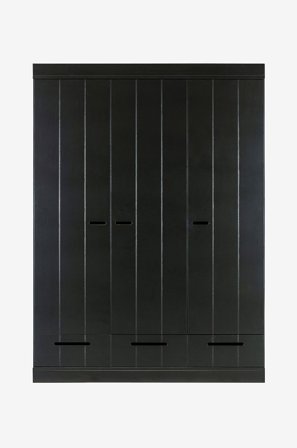 WOOOD - Garderobeskap Connect m struktur, H195xB140xD53 - Svart - Garderobeskap & klesskap - Fra Homeroom