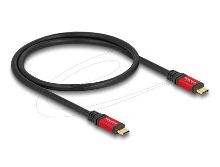 Delock USB 20 Gbps Cable USB Type-C male to male PD 3.0 100 W E-Marker 0.5 m red metal