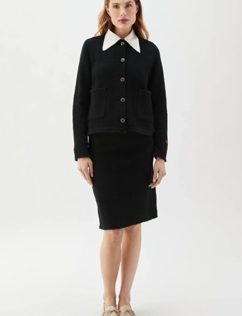 BUSNEL Brandy Tweed Jacket - Black - 40