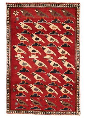 Qashqai Fine Rug 107X162 Dark Red/Black Wool, Persia