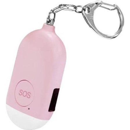 Go Go Gadget - Personligt Alarm - 130 dB - LED-Lampa - LED Nödsignal - Nyckelring - Försvar - Vattentät - Rosa