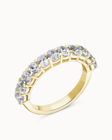 Alliansring Lovisa Ovale Lab-dyrkete Diamanter 18K Gult Gull