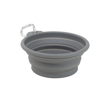 Selected by ZOO - Sammenleggbar reiseskål Soft Grey M/L 400 ml, 14x12,5 cm, sammenleggbar - Hund - Matplass & vannautomater for hund - ZOO.no