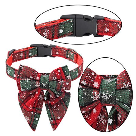 Julhundhalsband med rosett, Fluga Hund Julhalsband, Julklapp till Valp Kattunge