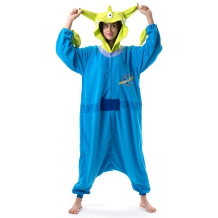 Unisex Voksen Alien Print Onesie Pyjamas Kostyme for Cosplay & Halloween[YDE]