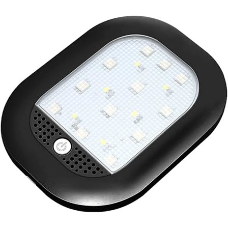 12V RV Takkupol Lampa, Universell Bil Tak Lampa USB Laddningsbar 8 Färger Läslampa Inredning Tak Takkupol Lampa, Svart