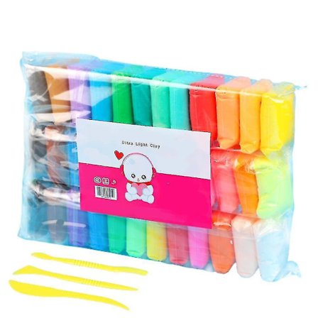 Lufttorkande lera för barn - 24/36 färger ultralätt modelleringslera leksak - giftfri och säker studioplast - perfekta presenter till flickor och 