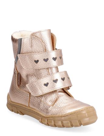 Boots - Flat - With Velcro Vinterstøvletter Med Borrelås Rosa ANGULUS