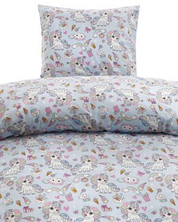 Sengetøj Enhjørning 2-delt Blå